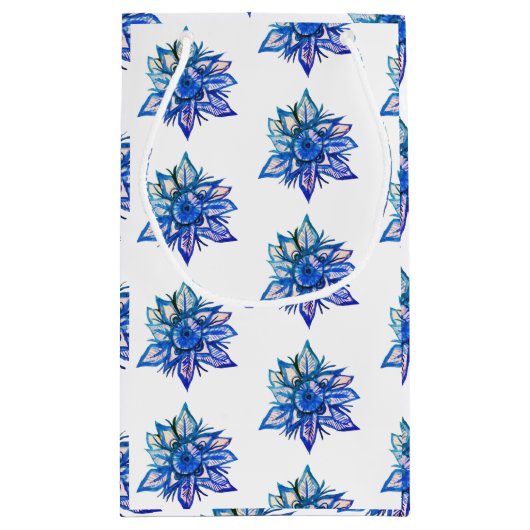 Waterverf sneeuwvlokken klein cadeauzakje (Achterkant)