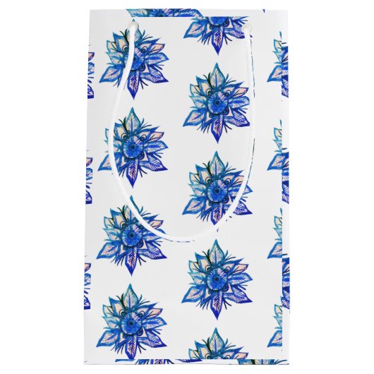 Waterverf sneeuwvlokken klein cadeauzakje (Voorkant)