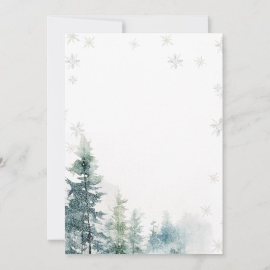 Waterverf Sneeuwvlokken Koud Buiten Baby shower Kaart (Achterkant)