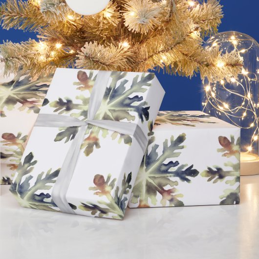 Waterverf sneeuwvlokken, magische kleuren cadeaupapier (Feestdagen)