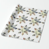 Waterverf sneeuwvlokken, magische kleuren cadeaupapier (Uitgerold)