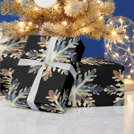 Waterverf sneeuwvlokken, magische kleuren cadeaupapier