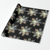 Waterverf sneeuwvlokken, magische kleuren cadeaupapier (Uitgerold)