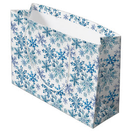 Waterverf Sneeuwvlokken Patroon Groot Cadeauzakje