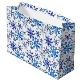 Waterverf Sneeuwvlokken Patroon Groot Cadeauzakje