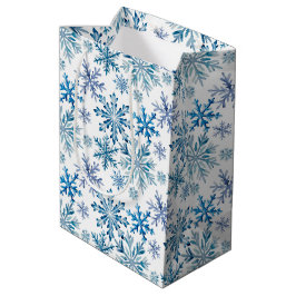 Waterverf Sneeuwvlokken Patroon Medium Cadeauzakje