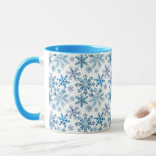 Waterverf Sneeuwvlokken Patroon Mok