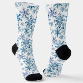 Waterverf Sneeuwvlokken Patroon Sokken (Gebogen)
