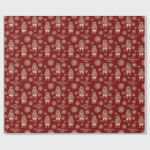Waterverf Sneeuwvlokken Red Pug Dog Christmas Cadeaupapier (Vlak)