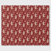 Waterverf Sneeuwvlokken Rode Poedel Hond Kerst Cadeaupapier (Vlak)