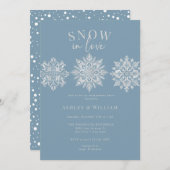 Waterverf sneeuwvlokken | Script Engagement Party Kaart (Voorkant / Achterkant)