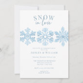 Waterverf sneeuwvlokken | Script Engagement Party Kaart (Voorkant)