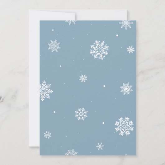Waterverf sneeuwvlokken | Script Engagement Party Kaart (Achterkant)