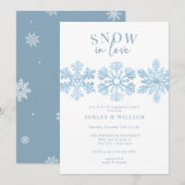 Waterverf sneeuwvlokken | Script Engagement Party Kaart (Voorkant / Achterkant)