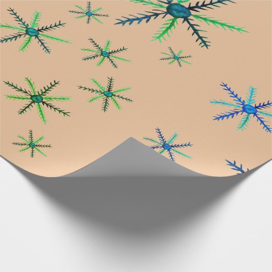 Waterverf Sneeuwvlokken Verpakkingspapier Cadeaupapier (Hoek)