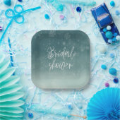 Waterverf Sneeuwvlokken Winter Bruidsdouche  Papieren Bordje (Feest)