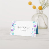 Waterverf Sneeuwvlokken Winterbruiloft Plaatskaartje (Achterkant)