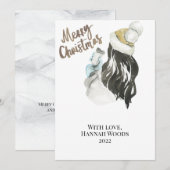 Waterverf SneeuwWereldbol & Snowman-kerstKaart Kaart (Voorkant / Achterkant)