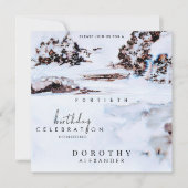 Waterverf Sneeuwwinterbergen Elegant Verjaardag Kaart (Voorkant)