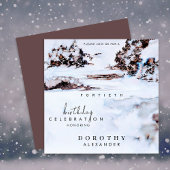 Waterverf Sneeuwwinterbergen Elegant Verjaardag Kaart