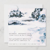 Waterverf Sneeuwwinterbergen Elegant Verjaardag Kaart (Achterkant)