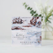 Waterverf Sneeuwwinterbergen Elegant Verjaardag Kaart (Staand voorkant)