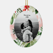 Waterverf - Snel kerstfotoontwerp Keramisch Ornament (Rechts)