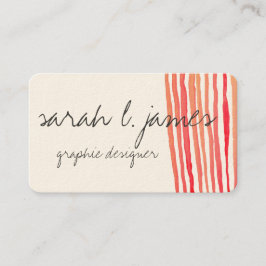 Waterverf snijdt rode gekleurde artistiek visitekaartje