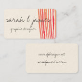 Waterverf snijdt rode gekleurde artistiek visitekaartje (Voorkant / Achterkant)