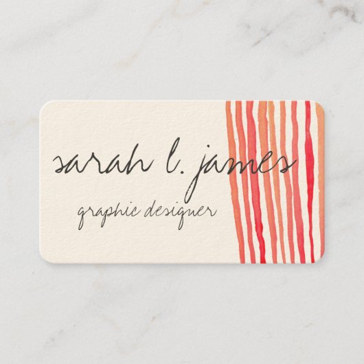 Waterverf snijdt rode gekleurde artistiek visitekaartje (Voorkant)