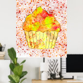 Waterverf snijtaart met sprinken poster (Thuiskantoor)