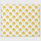 Waterverf snijtaart op wit cadeaupapier (Vlak)