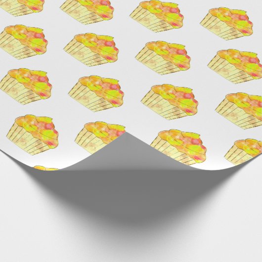 Waterverf snijtaart op wit cadeaupapier (Hoek)