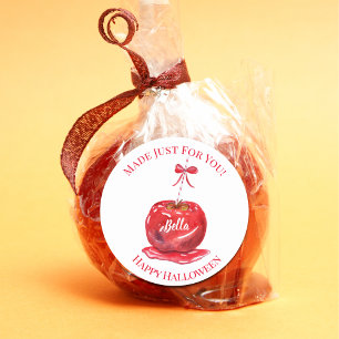 Waterverf Snoep Apple Happy Halloween Ronde Sticker