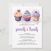 Waterverf snoep en traktaties Halloween Party Kaart (Voorkant)