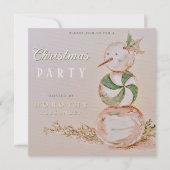  Waterverf Snoep Sneeuwman Kerstfeest Kaart (Voorkant)