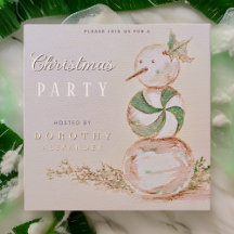 Waterverf Snoep Sneeuwman Kerstfeest