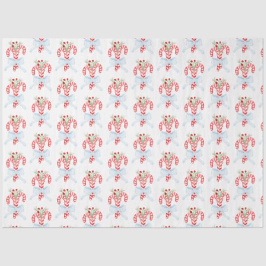 Waterverf Snoep Snoep met boog, kerst Tissuepapier (Voorkant)