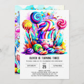 Waterverf Snoep Sweet Chocolate Verjaardag Kaart (Voorkant / Achterkant)