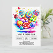 Waterverf Snoep Sweet Chocolate Verjaardag Kaart (Staand voorkant)