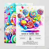 Waterverf Snoep Sweet Chocolate Verjaardag Kaart (Voorkant / Achterkant)