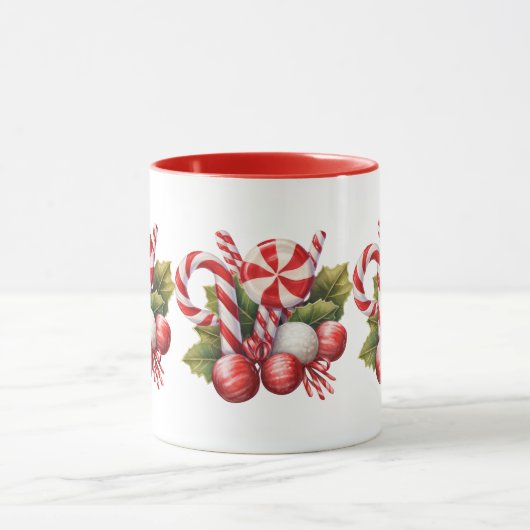 Waterverf snoepriet kerst mok (Midden)