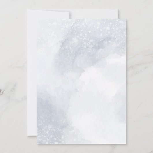 Waterverf Snow Bunny Baby shower Kaart (Achterkant)