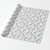 Waterverf Snow Leopard Cadeaupapier (Uitgerold)