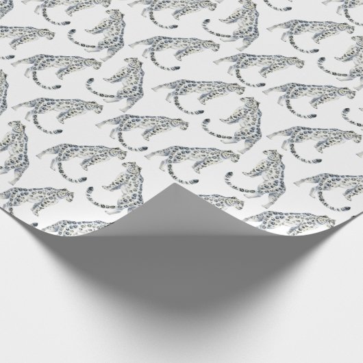 Waterverf Snow Leopard Cadeaupapier (Hoek)