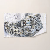 Waterverf Snow Leopard Handdoek (Handdoek)