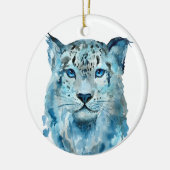 Waterverf Snow Leopard Keramisch Ornament (Links)