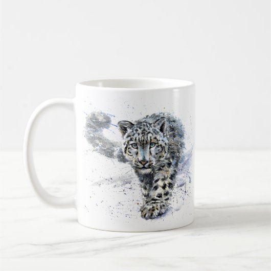 Waterverf Snow Leopard Koffiemok (Links)