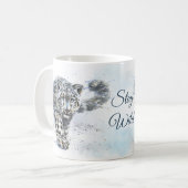 Waterverf Snow Leopard Koffiemok (Voorkant links)