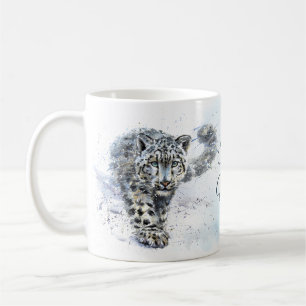 Waterverf Snow Leopard Koffiemok